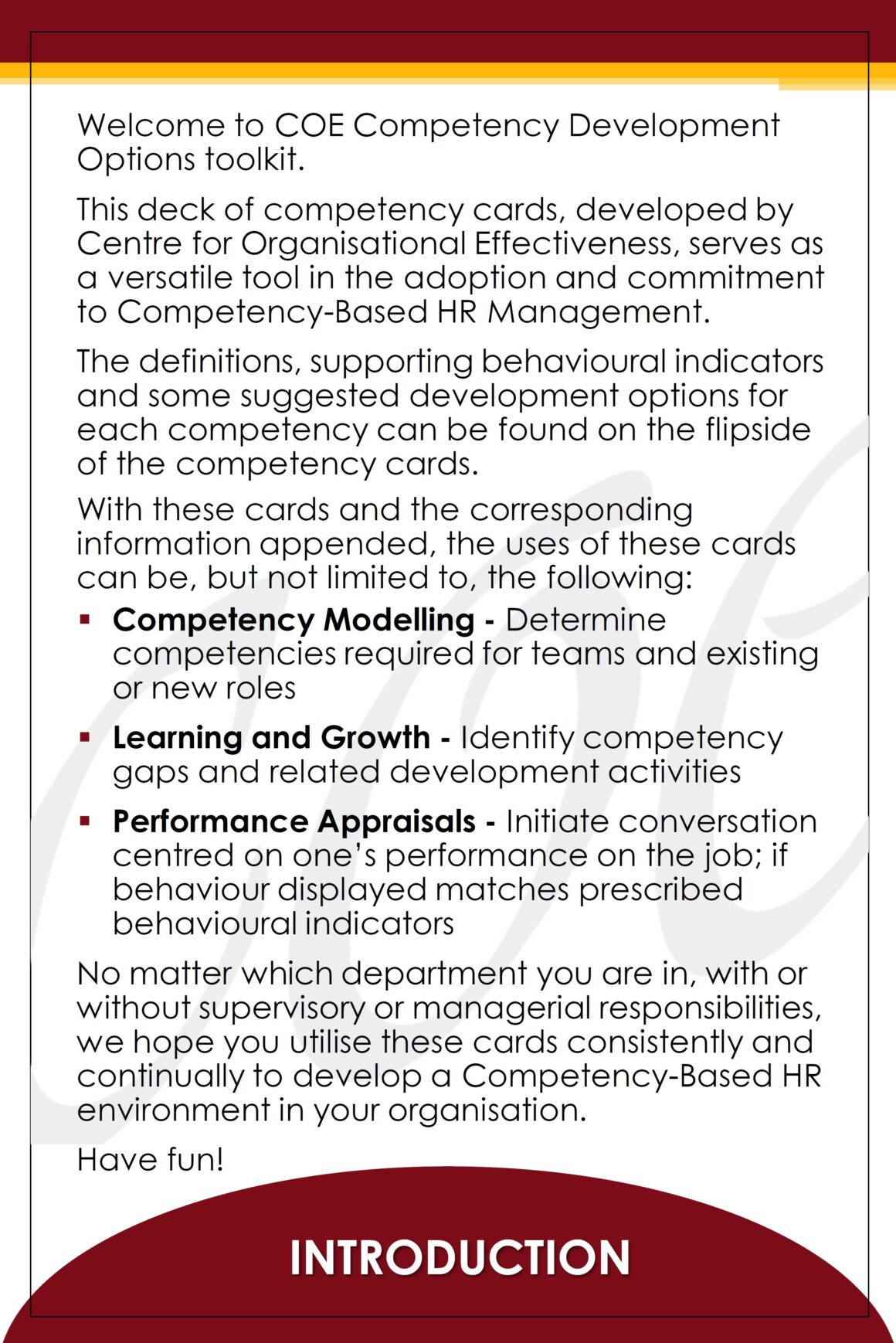 Leadership Competencies - Development Options Guide - COE