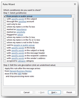 Outlook-Regeln sind KI